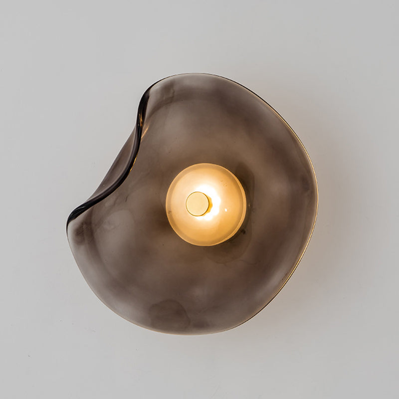 Contemporary Simplicity Iron Round Glass LED Wall Sconce Lamp For Living Room