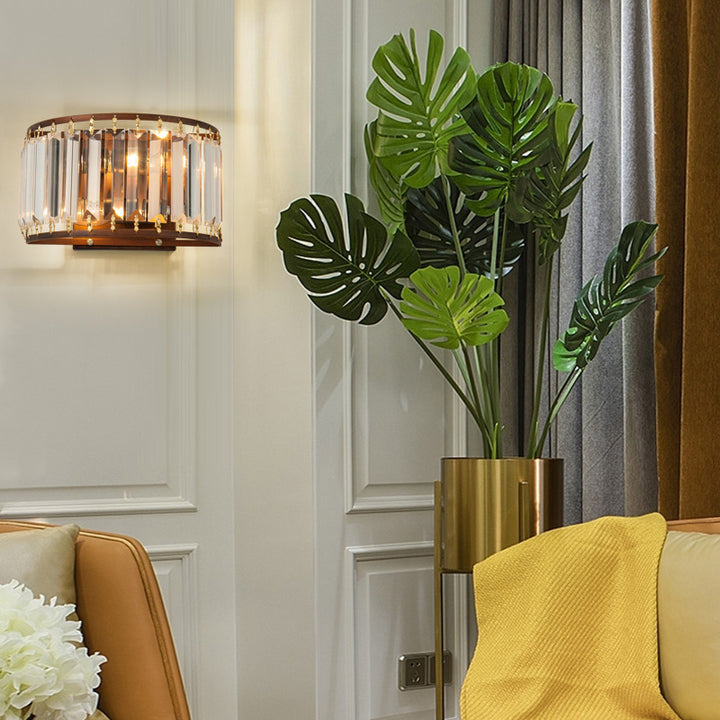 Modern Light Luxury Minimalist Iron Crystal 2-Light Wall Sconce Lamp