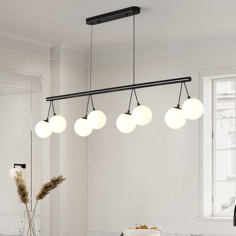 Nordic Modern Cherry Shape Iron Straight Row 8/10/14-Light Island Light Chandelier