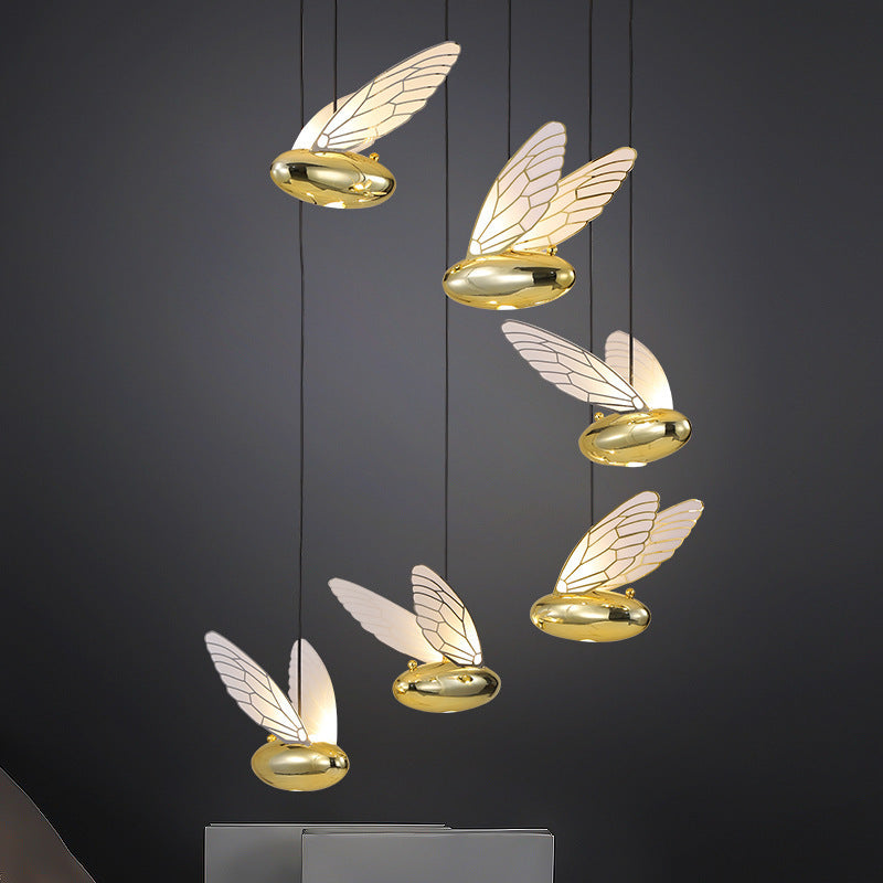 Contemporary Luxury Acrylic Resin Bee Shape LED Pendant Light For Living Room