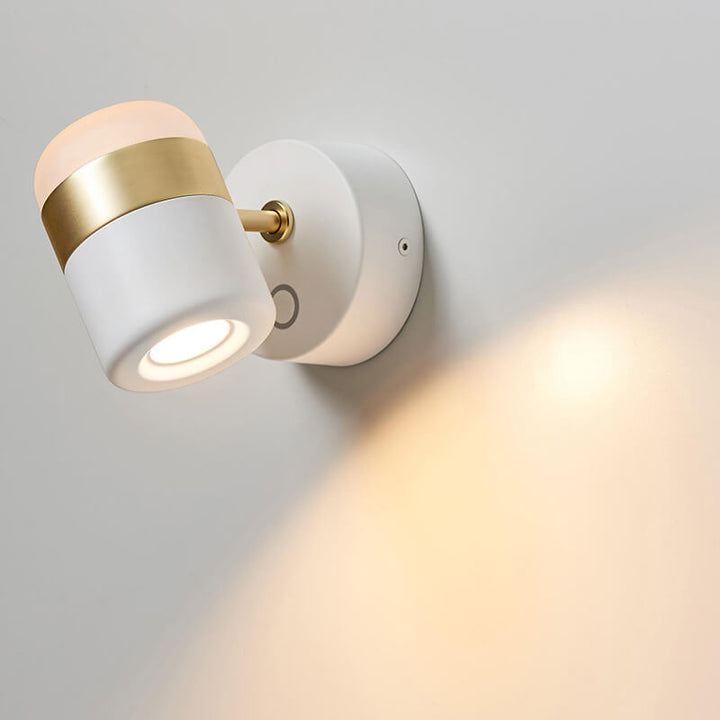 Modern Minimalist Cylindrical Spotlight Adjustable Mini LED Wall Sconce Lamp For Bedroom