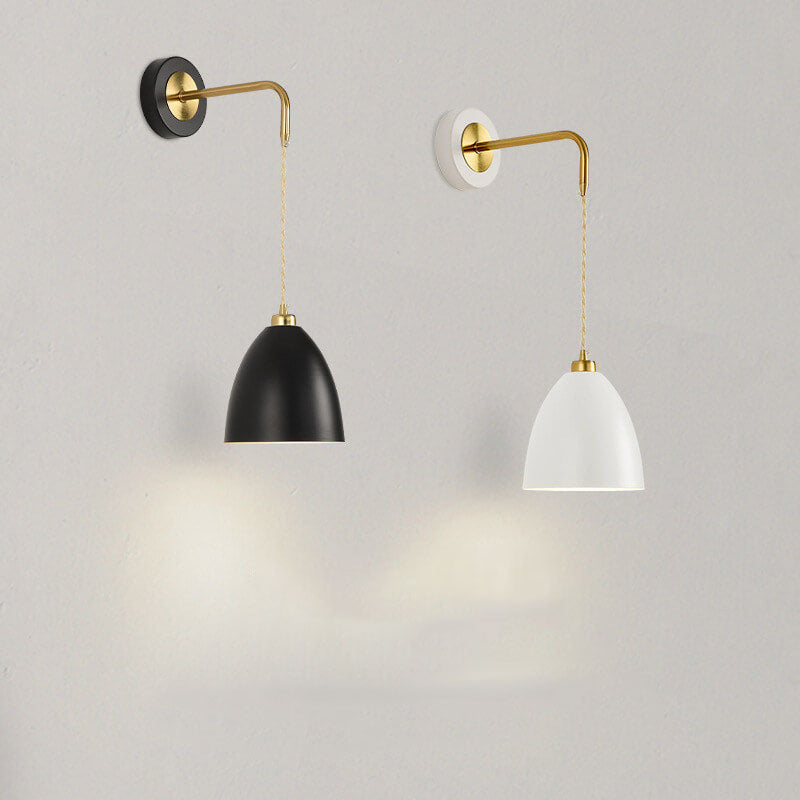 Nordischer Minimalistischer Rein Schwarz-Weiß Eisen 1-Licht Wandleuchte 
