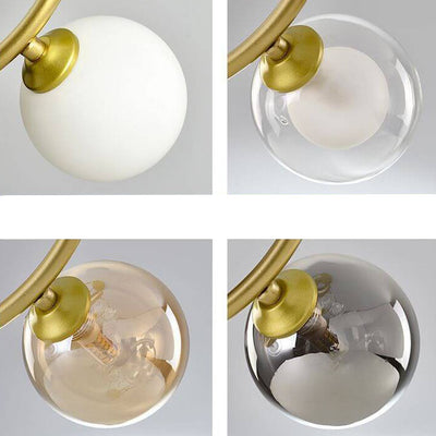 Scandinavian Minimalist Round Ball Glass 1/3-Light Island Light Chandelier