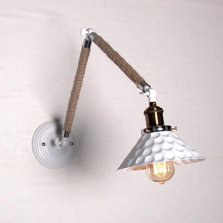 Aplique de pared plegable tipo granero industrial contemporáneo blanco de 1 luz para pasillo 