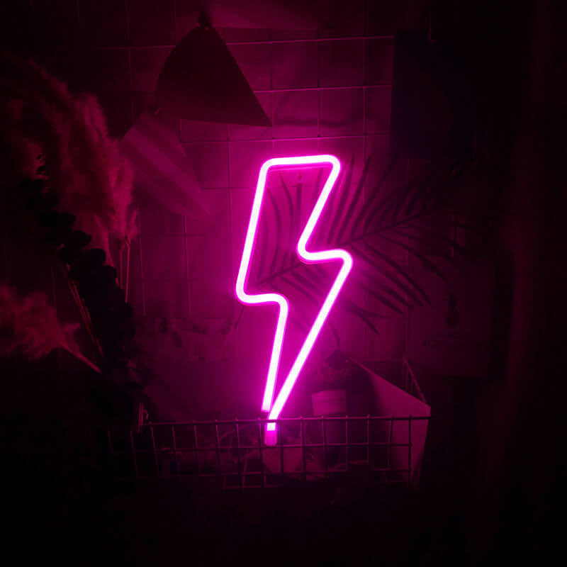 Creative Neon Lightning Shapes Color LED Battery/USB Decorative Light