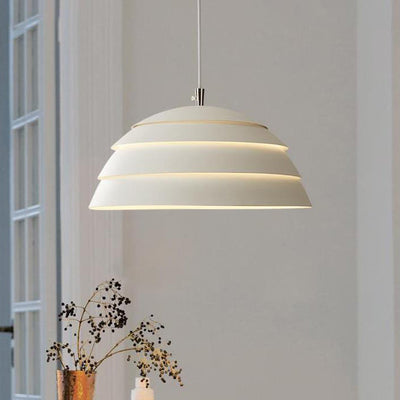 Contemporary Scandinavian Round Iron 1-Light Pendant Light For Living Room