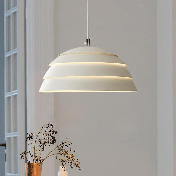 Contemporary Scandinavian Round Iron 1-Light Pendant Light For Living Room
