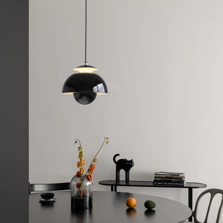 Lámpara colgante LED con pantalla de capullo de flor de hierro y aluminio nórdico contemporáneo para sala de estar 