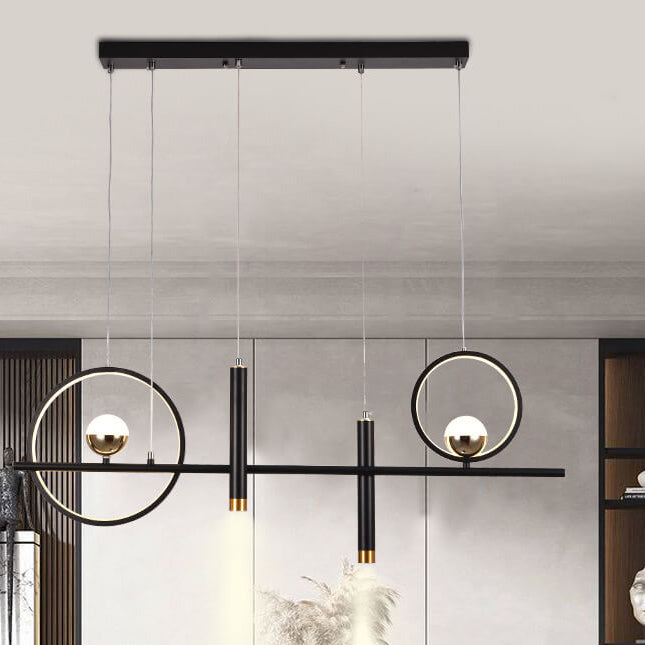 Moderner minimalistischer kreativer Kreis-Linien-Kombinations-Design-LED-Insel-Licht-Kronleuchter 