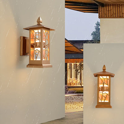 Traditional Chinese Zinc Alloy House Pagoda LED Waterproof Wall Sconce Lamp For Outdoor Patio