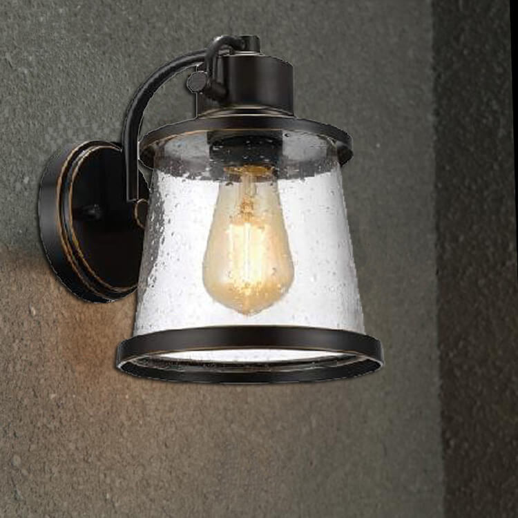 Lámpara Apliqué de Pared Nostálgica a Prueba de Agua de 1 Luz de Arte de Hierro Industrial 