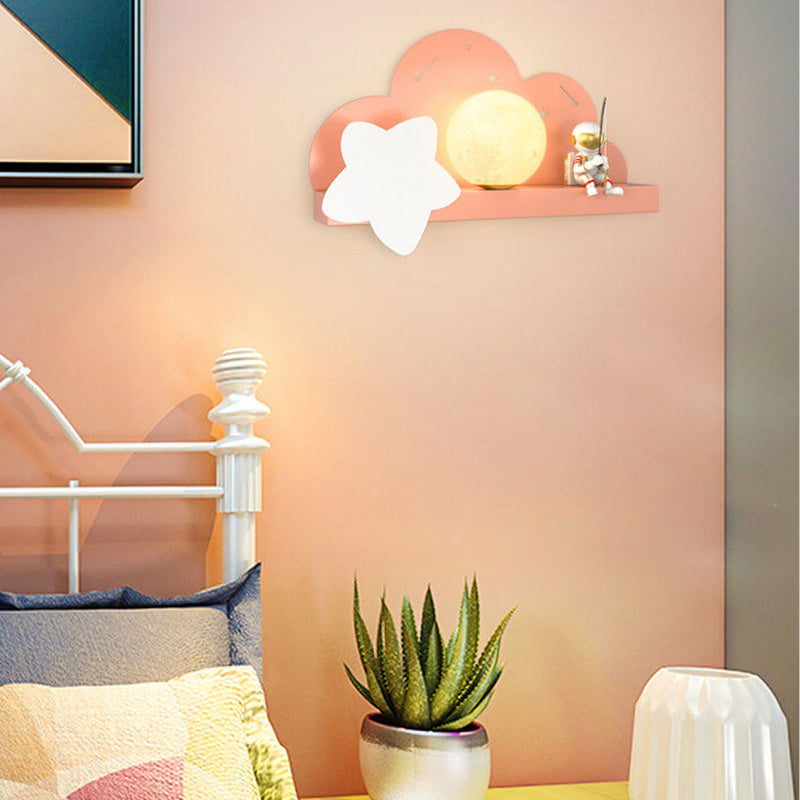 Childlike Creative Moon Astronaut Design LED Wall Sconce Lamp