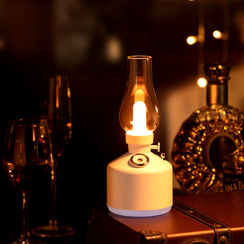 Lámpara de mesa LED con sombra de botella PET con spray humidificador creativo 