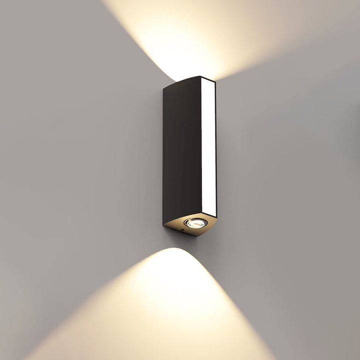 Moderne minimalistische LED-Wandleuchte für den Außenbereich aus Aluminium, wasserdicht, rechteckige Säulenform 