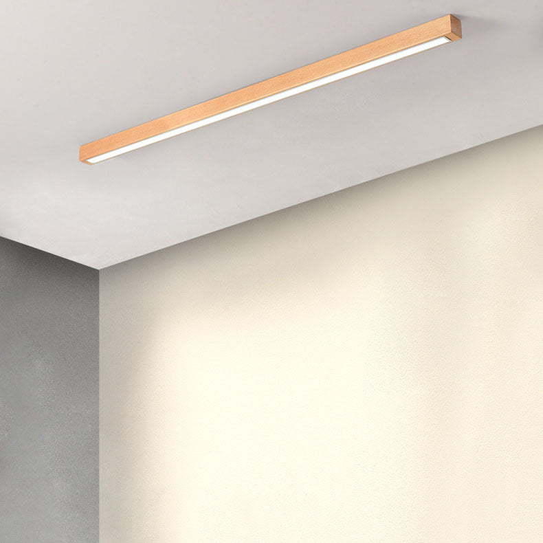 Moderne minimalistische Holz-Acryl-Langstreifen-LED-Deckenleuchte für das Wohnzimmer 