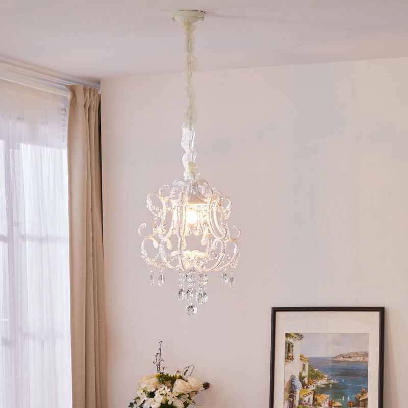 Nordic Light Luxury Arc Crystal Glass 1-Light Pendant Light