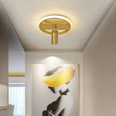 Modern Minimalist Rotating LED Flush Mount Ceiling Light