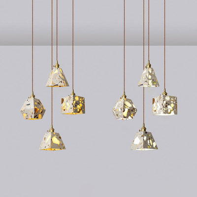 Japanese Retro Terrazzo Polygons 1-Light Pendant Light