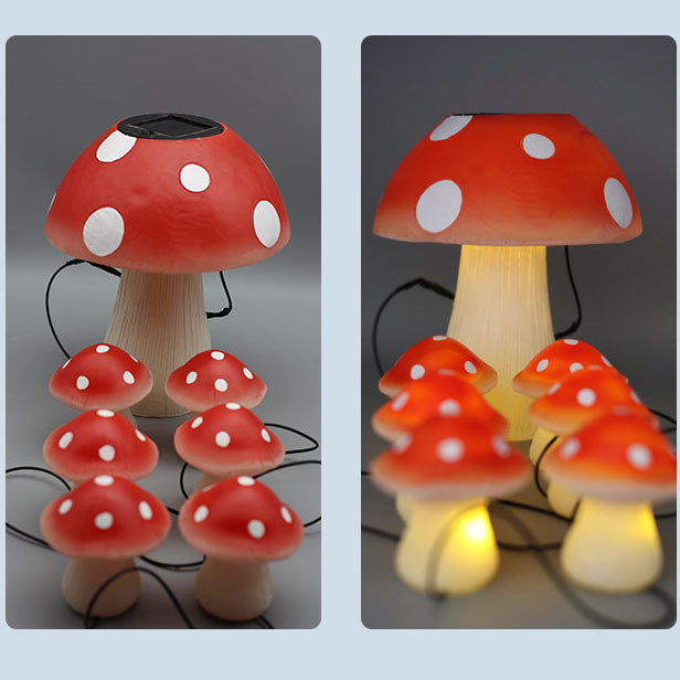 Moderne kreative bunte Pilz-Solar-Outdoor-wasserdichte LED-Gartenlichterkette 