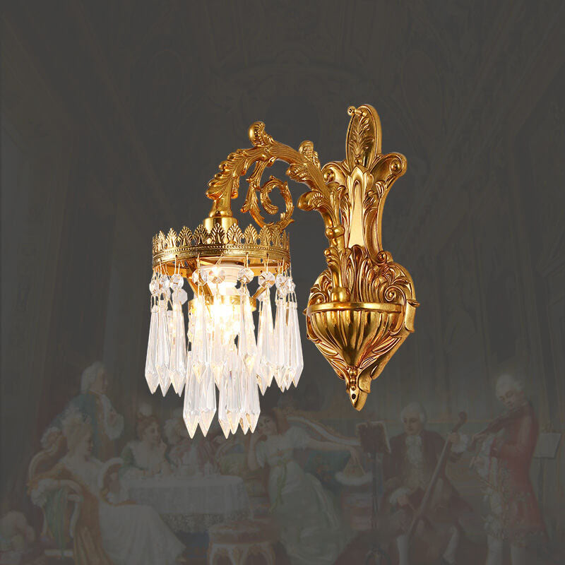 Vintage Tiffany gefärbte florale Glaskuppel 1-Licht Wandleuchte Lampe 