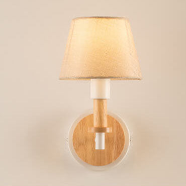 Modern Nordic Wooden Tubular 1-Light Wall Sconce Lamp