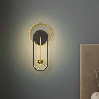 Nordic Industrial Iron Clock Design LED-Wandleuchte 