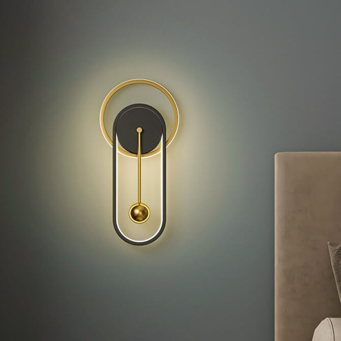 تصميم ساعة حائط حديدية صناعية نوردية مع مصباح حائط LED 