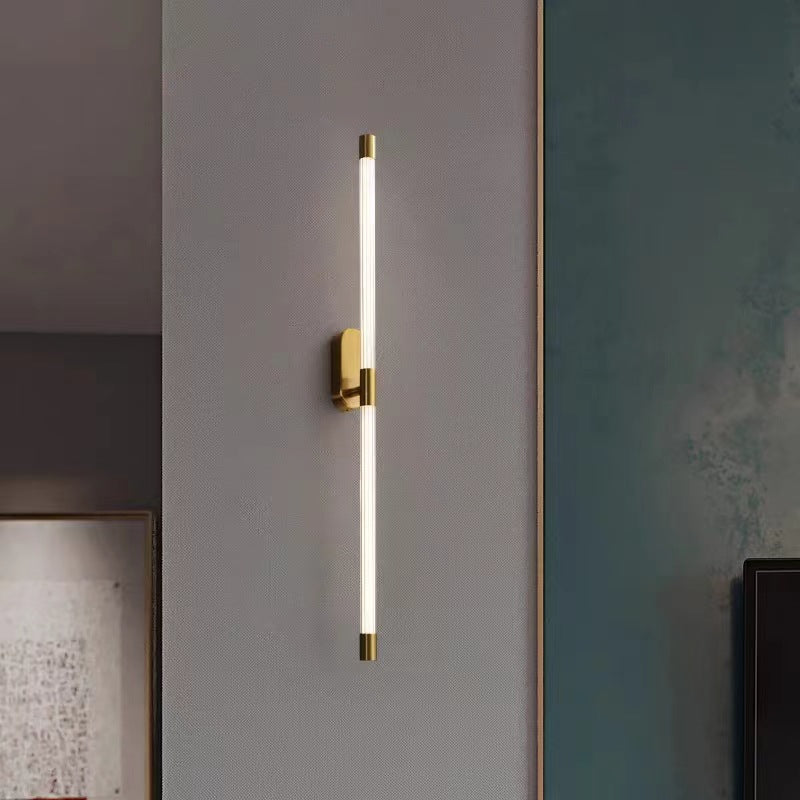 Moderne Luxus-Elektroplattierte Eisen-Geradlinige LED-Wandleuchte für Schlafzimmer 