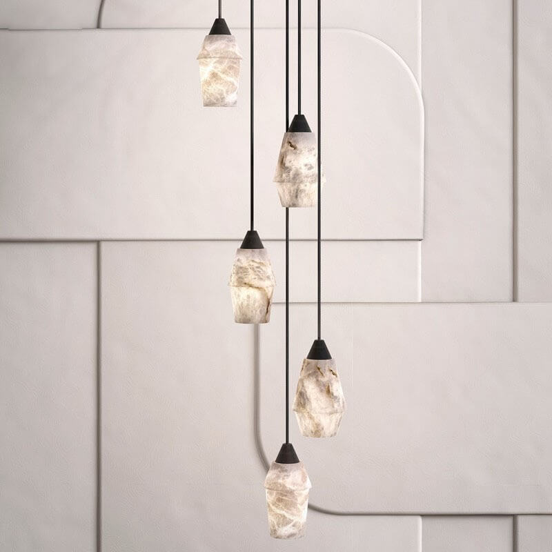 Modern Minimalist Full Copper Dolomite 1-Light Pendant Light