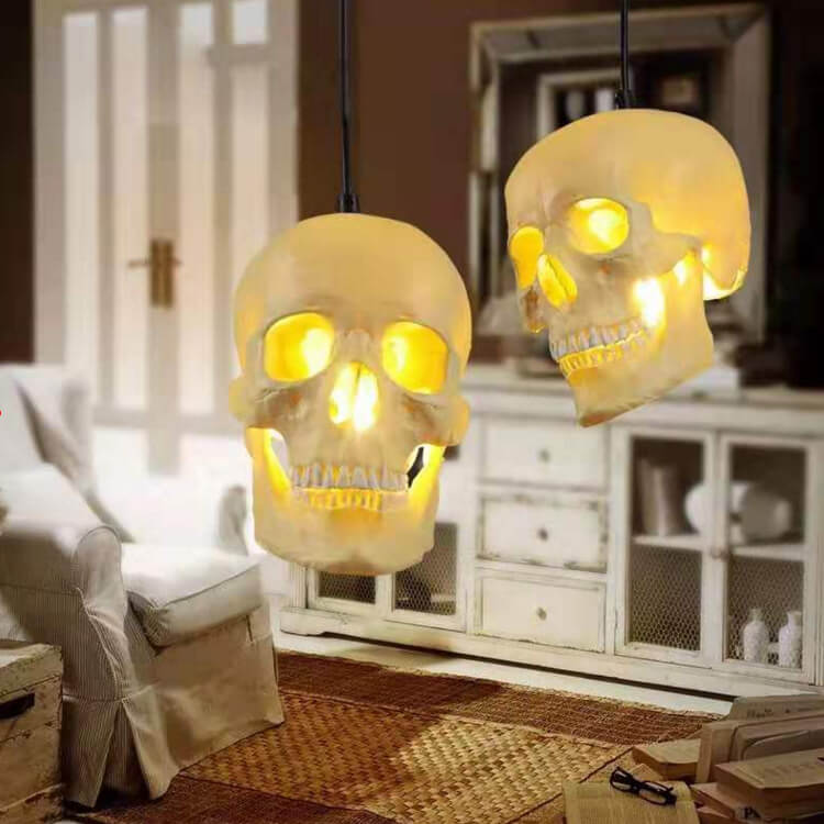 Skull Resin Shade 1-Light Pendant Light