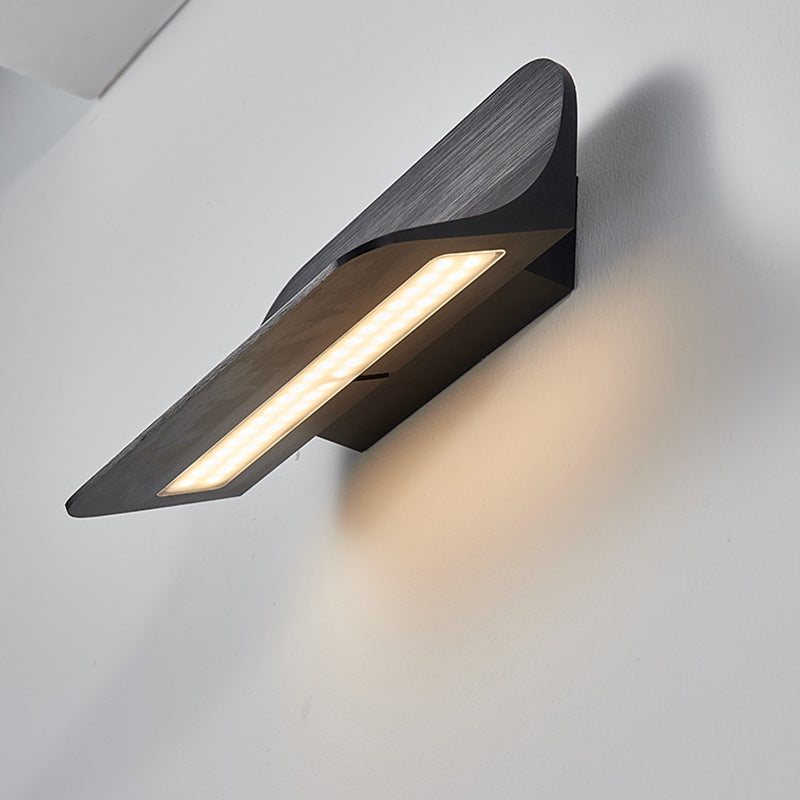 Modern Simplicity Aluminum Square Flat Bending LED Wall Sconce Lamp For Hallway