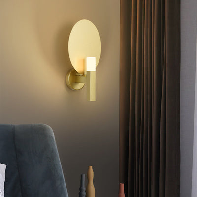 Light Luxury Minimalist Solid Color Oval Hardware Acrylic LED Wall Sconce Lamp