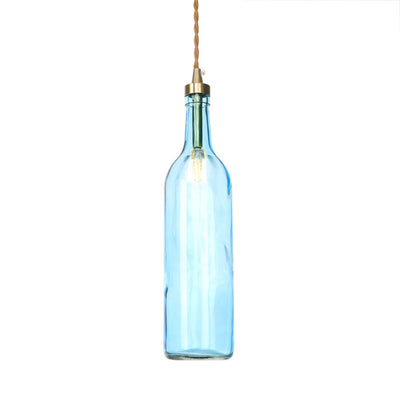 Industrial Vintage Wine Bottle Glass Copper 1-Light Pendant Light