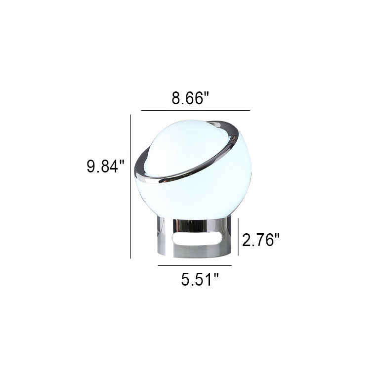 Lampe de table à 1 lumière en verre et fer à tête ronde moderne et colorée 