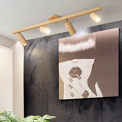 Simple Log Spotlight Track LED Semi-Flush Mount Ceiling Light