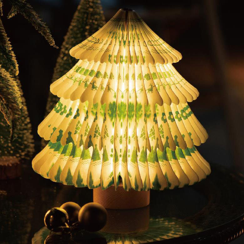 Moderne kreative Weihnachtsbaum-faltbare LED-Nachtlicht-Tischlampe