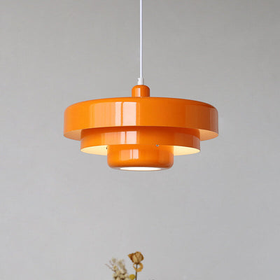 Nordic Vintage mehrschichtige runde Metall-Pendelleuchte mit 1 Licht 
