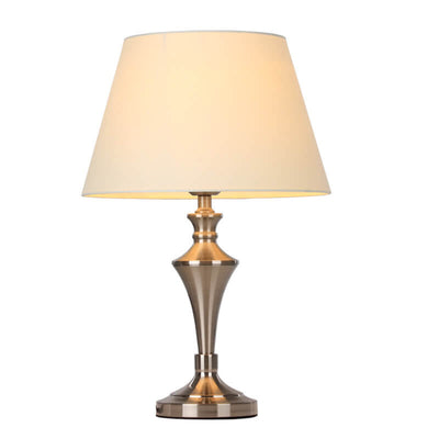 Nordischer minimalistischer beiger Stoff 1-Licht Tischlampe 