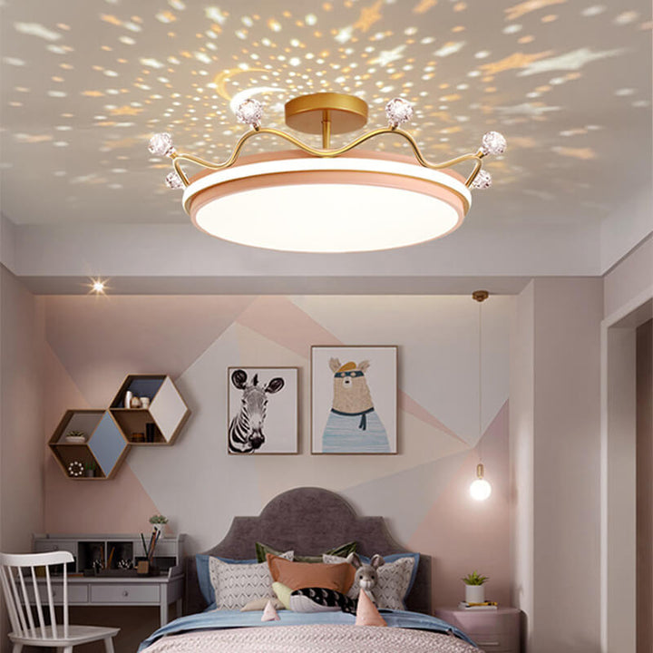 Zeitgenössische kreative Kinder Krone Eisen Acryl LED Deckenleuchte für das Schlafzimmer 