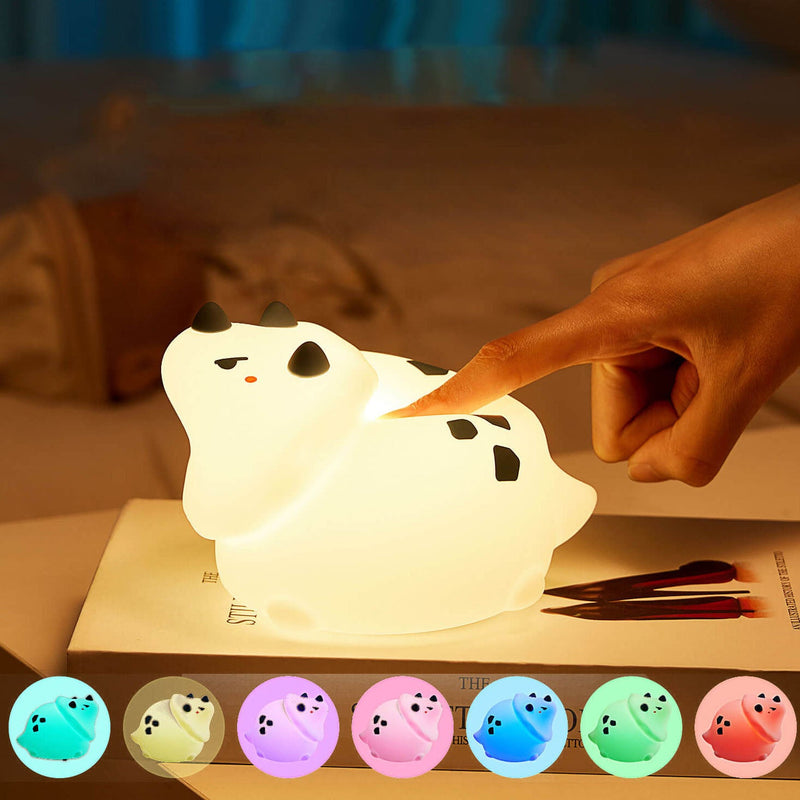Lámpara de mesa con luz nocturna LED de protección ocular de dinosaurio de silicona creativa 