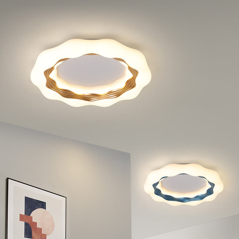 Moderne, minimalistische, runde LED-Deckenleuchte mit Farbwelle 