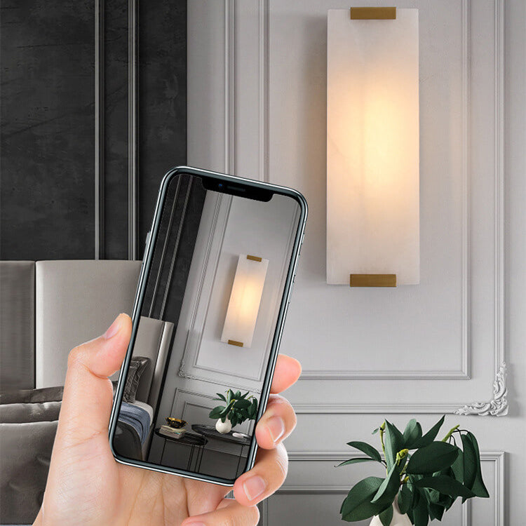 Nordic Light Luxury Marble Strip Design 1/2-Light Wall Sconce Lamp