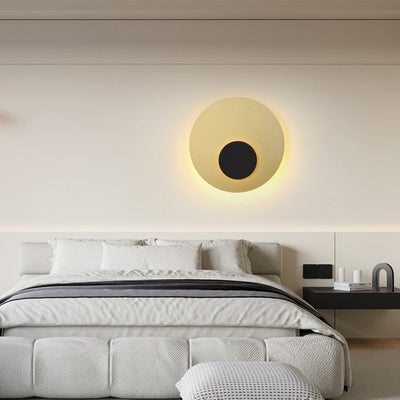 Moderne minimalistische Eisenrunde flache LED-Wandleuchte für das Schlafzimmer 