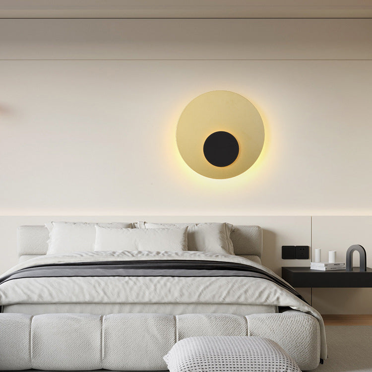 Moderne minimalistische Eisenrunde flache LED-Wandleuchte für das Schlafzimmer 
