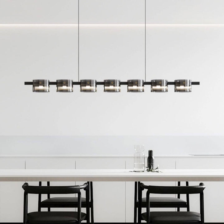 Moderne minimalistische Glaszylinder-Schirm Bar LED-Kronleuchter 