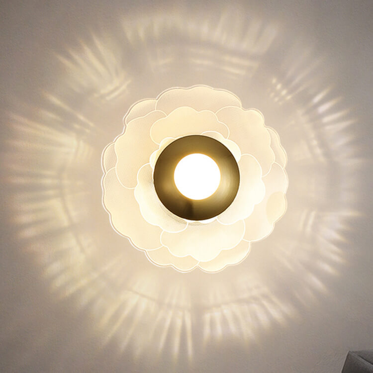 Modern Light Luxury Creative Pattern Round Iron Acrylic LED Wall Sconce Lamp