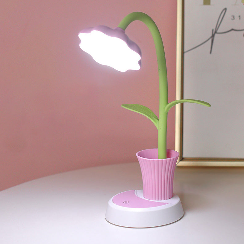 Creative Sun Flower Pen Holder Design LED Table Lamp