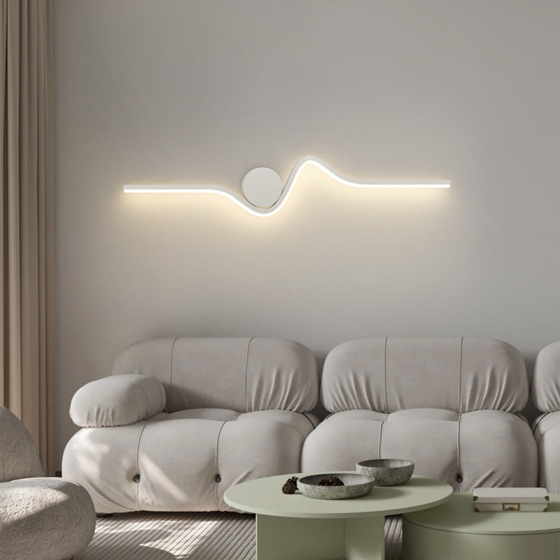 Moderne minimalistische Eisen Aluminium lange Streifen LED Wandleuchte Lampe für Wohnzimmer 