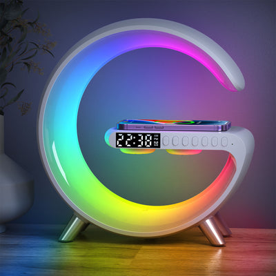 Creative Smart Moon Bluetooth Speaker Wireless Charging LED Night Light Table Lamp