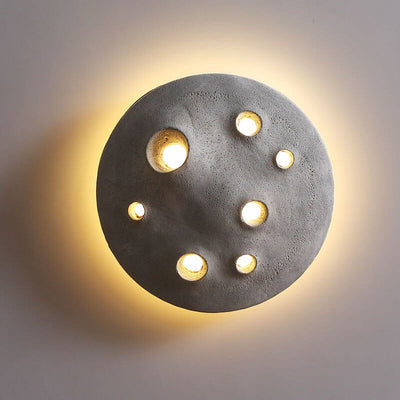 Industrial Creative Round Crater Resin Acrylic LED Wall Sconce Lamp